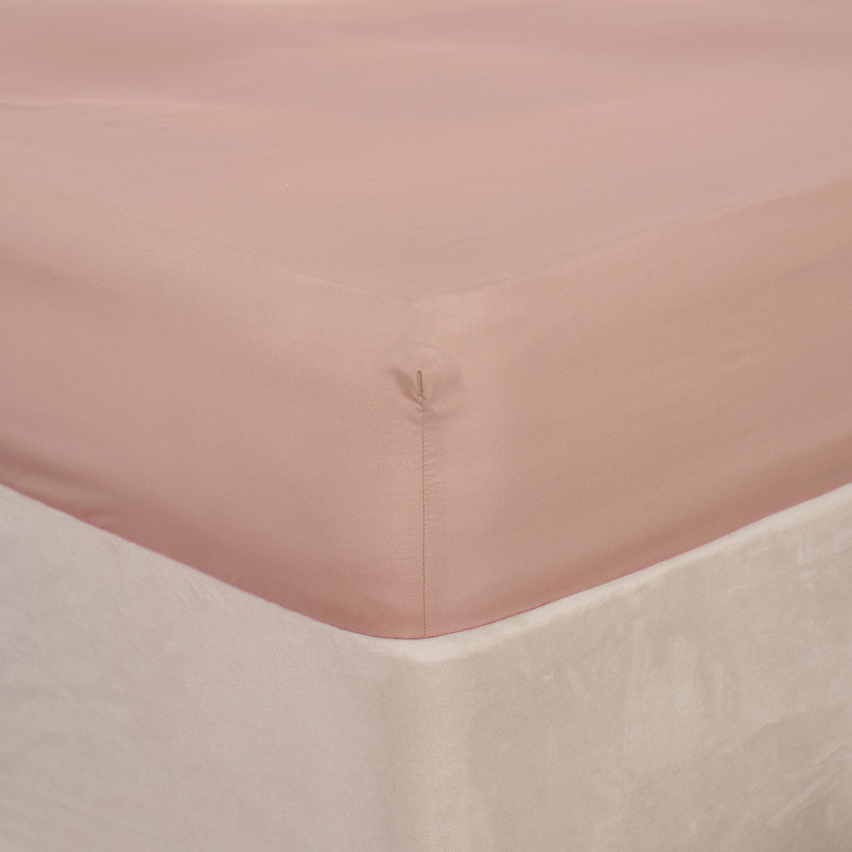 Brentfords Microfibre Deep Fitted Sheet, Blush - Double>