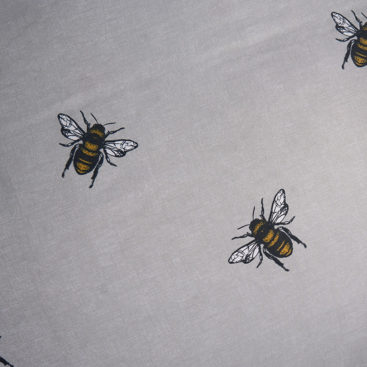 OHS Bee Print Reversible Gingham Duvet Cover Set - Grey>