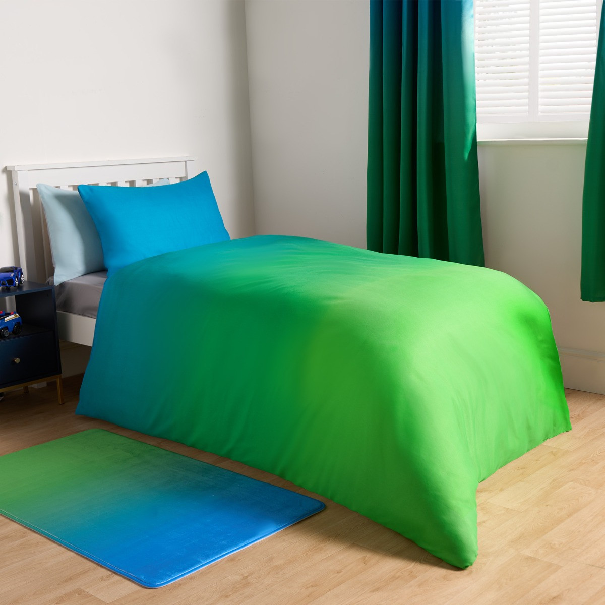 OHS Ombre Duvet Cover Set - Blue/Green>