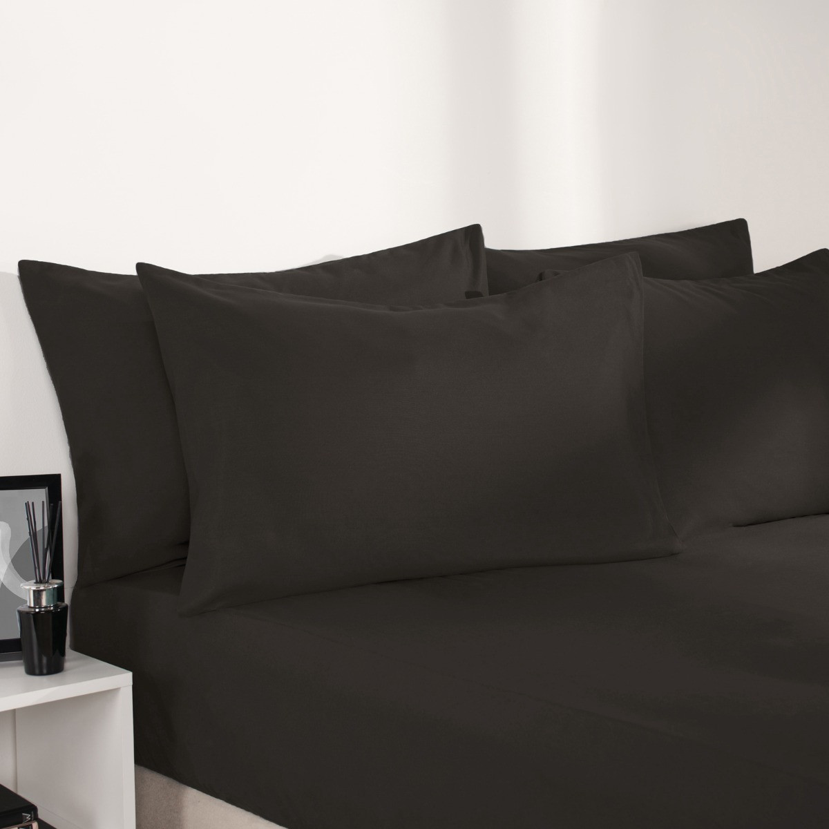 Brentfords Plain Dyed Deep Fitted Sheet - Charcoal>