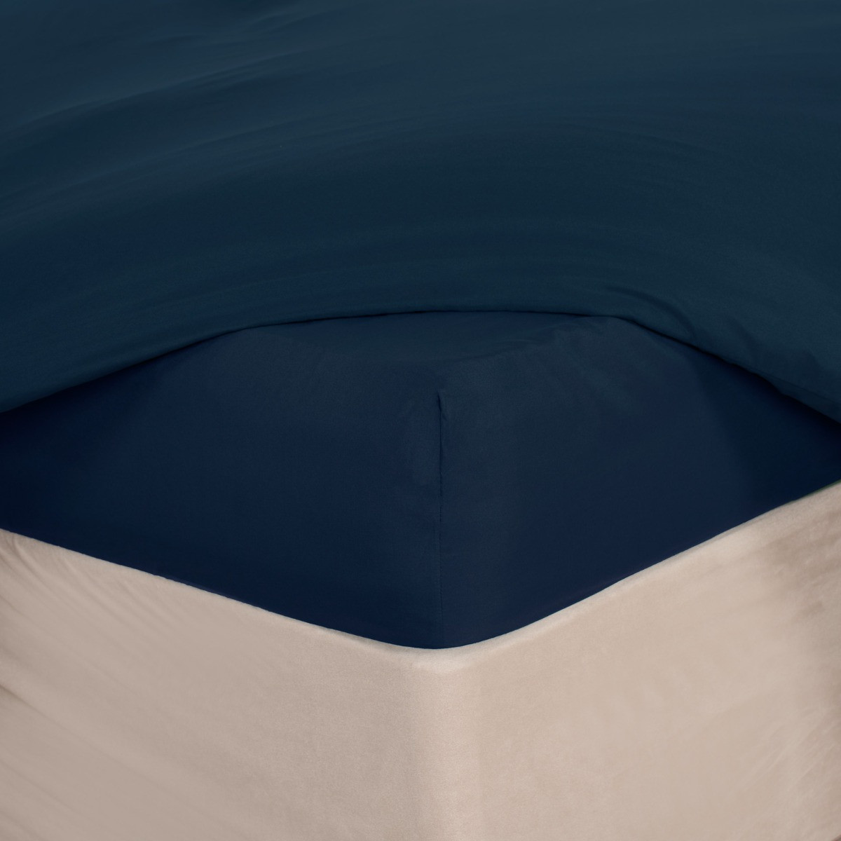 Brentfords Plain Dyed Deep Fitted Sheet - Navy>