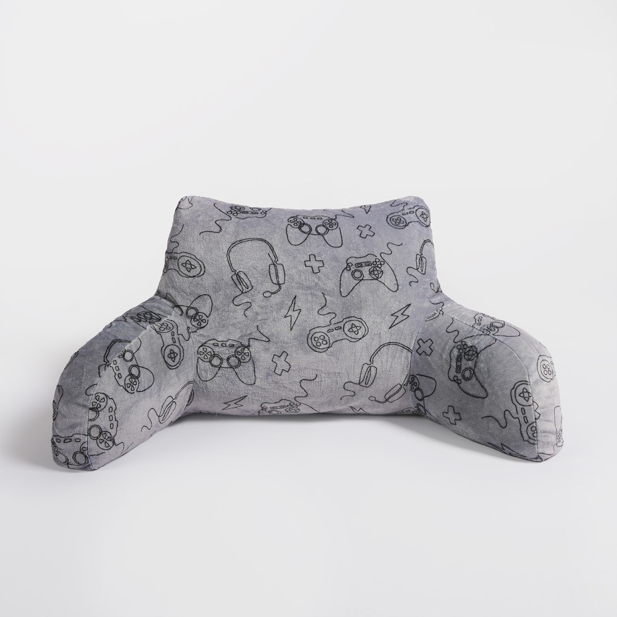 OHS Gaming Print Cuddle Cushion - Grey >