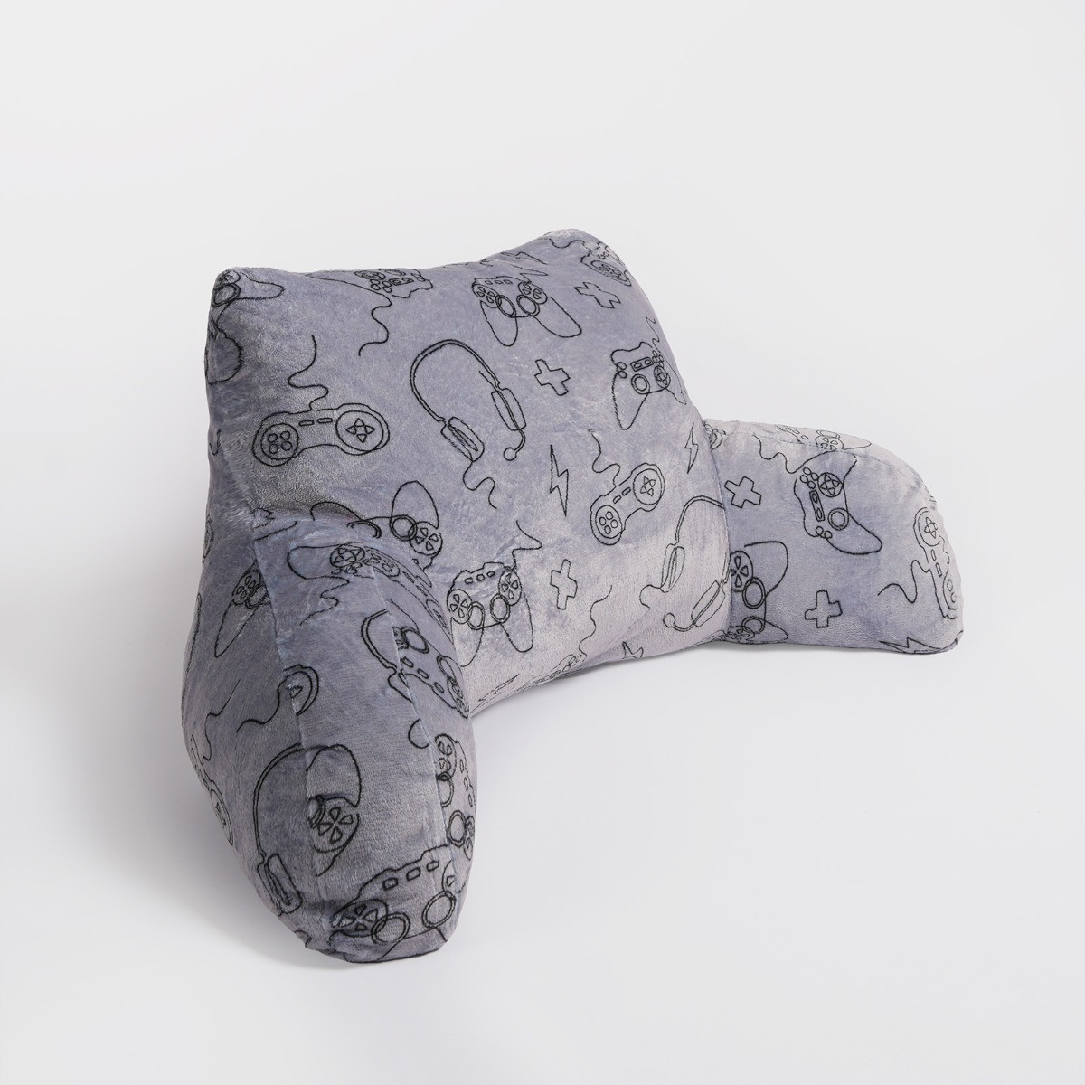 OHS Gaming Print Cuddle Cushion - Grey >