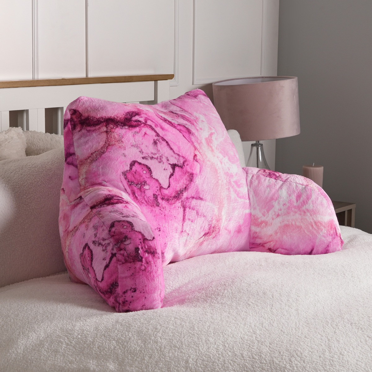 OHS Marble Print Cuddle Cushion - Blush >