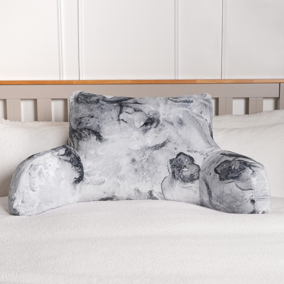 OHS Marble Print Cuddle Cushion - Grey>