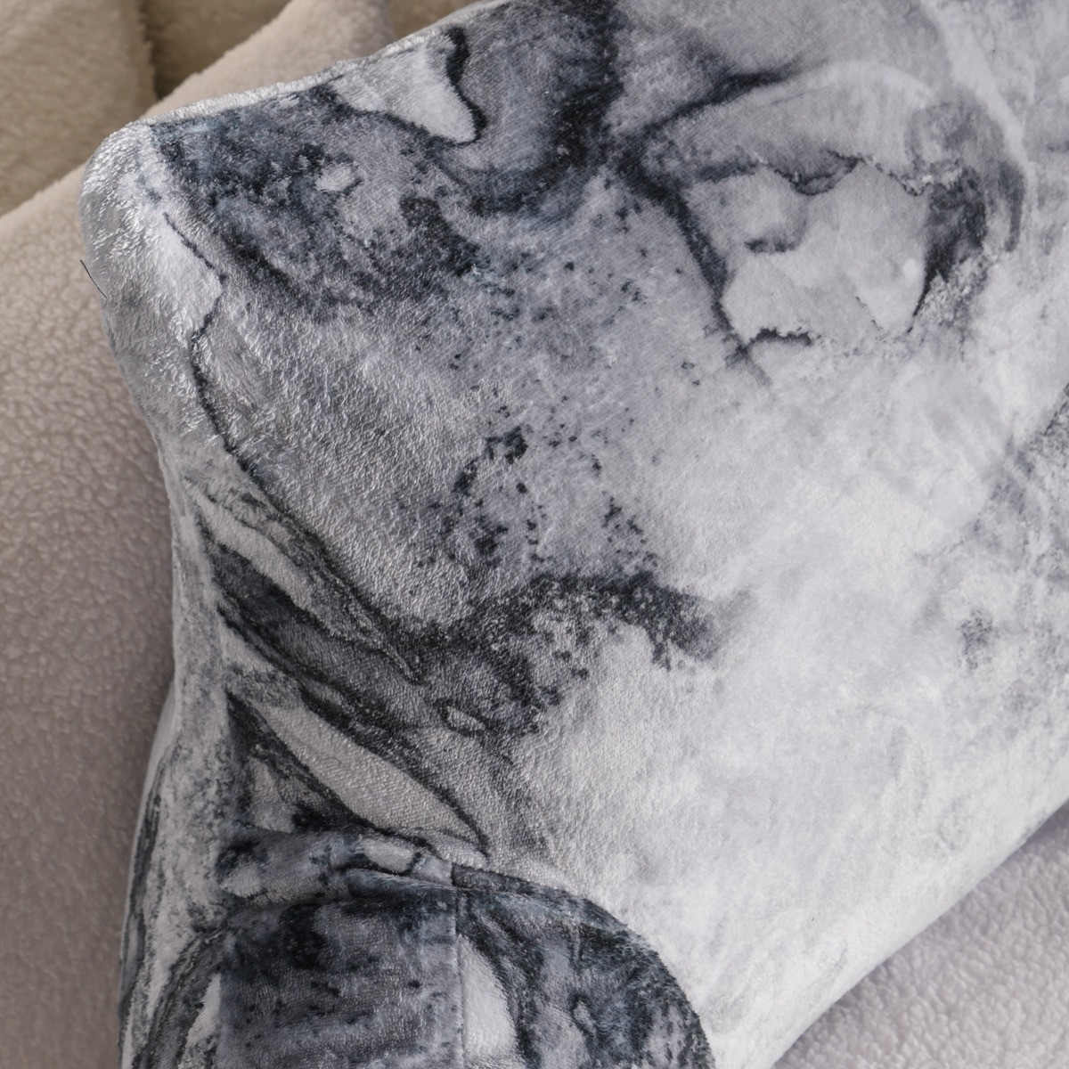 OHS Marble Print Cuddle Cushion - Grey>