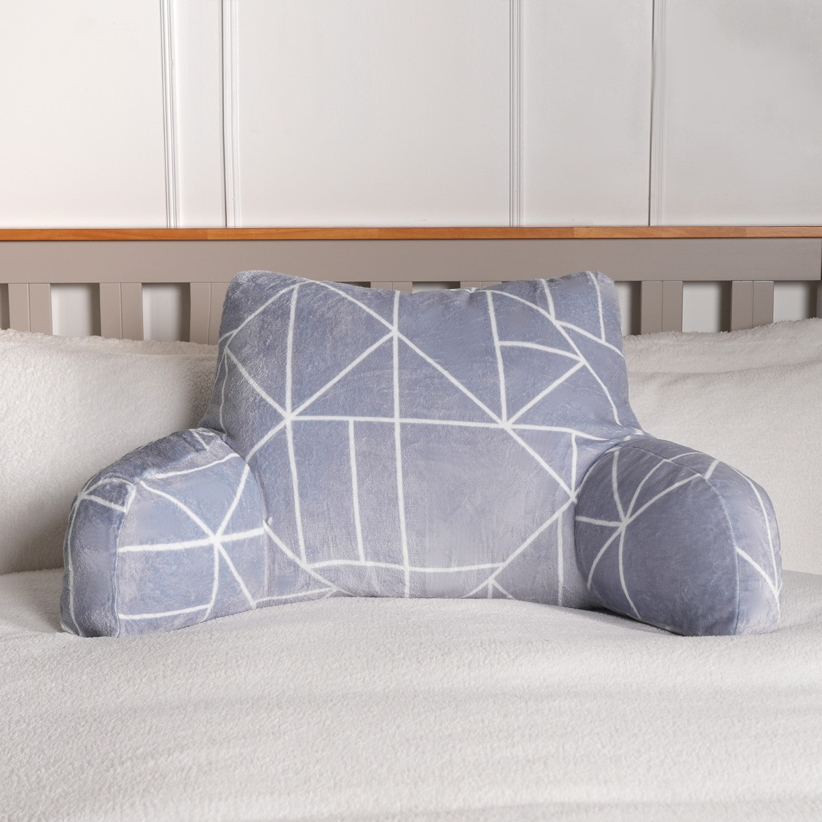 OHS Geometric Cuddle Cushion - Grey >