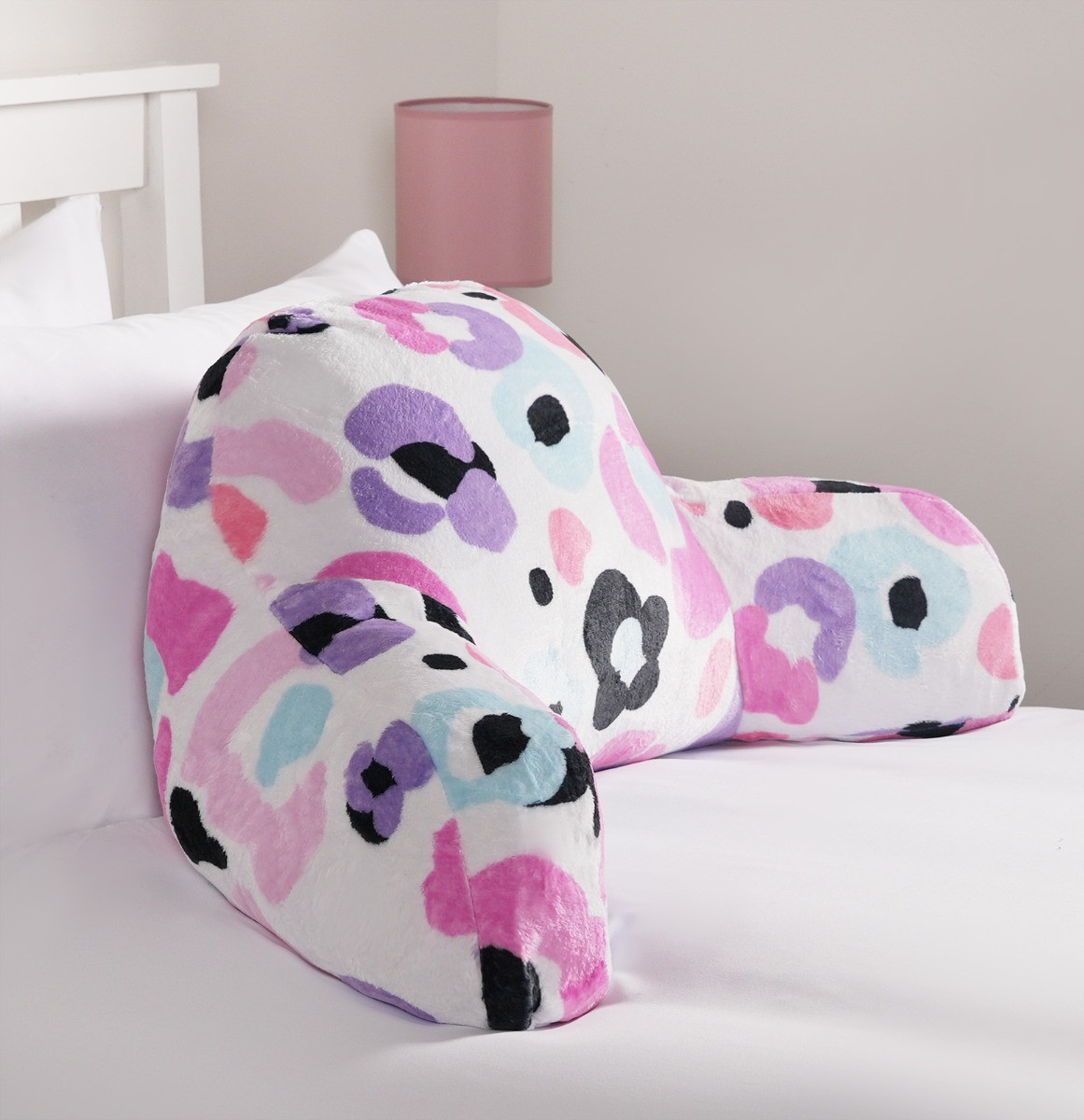 OHS Kids Leopard Fleece Cuddle Cushion - Pink >