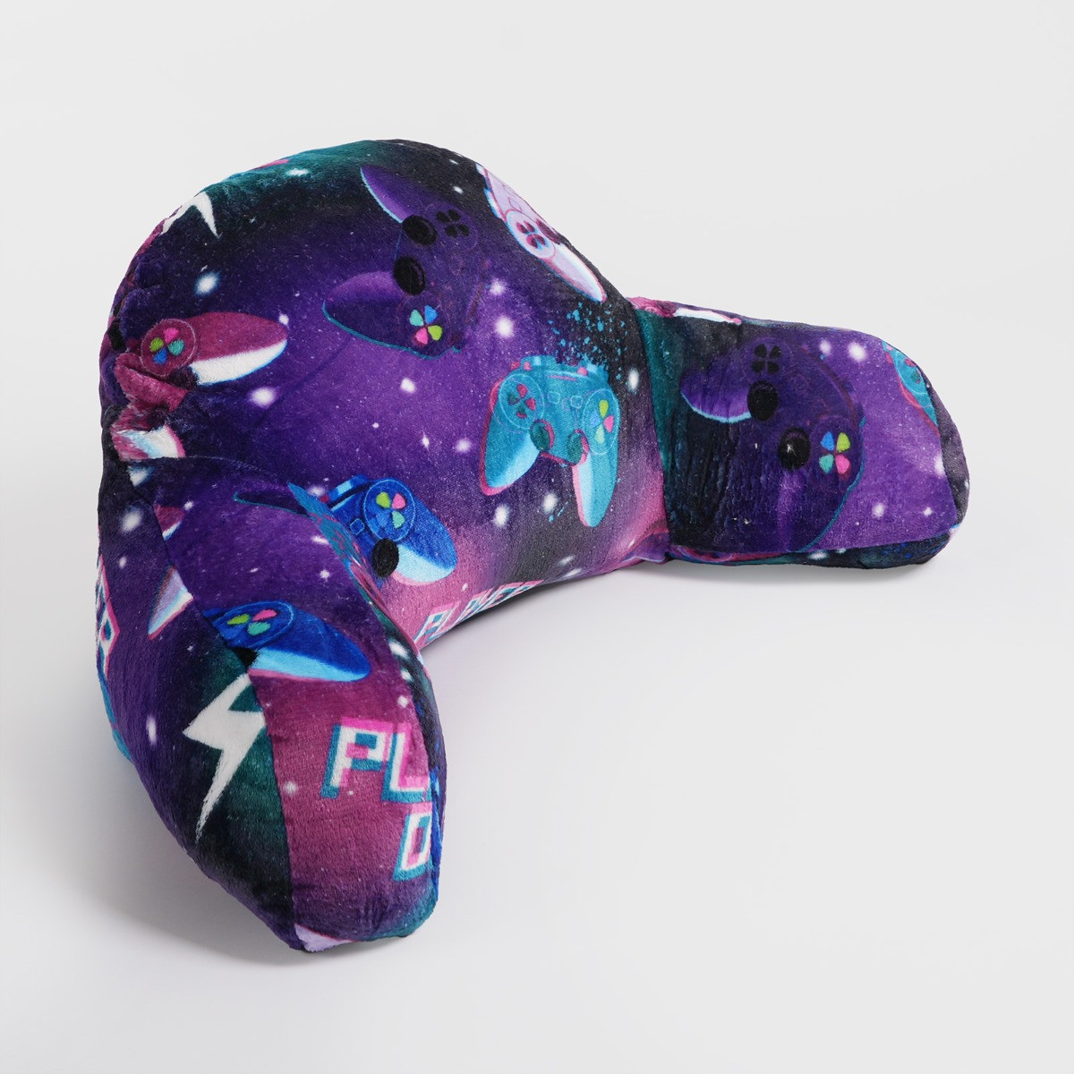 OHS Kids Neon Gaming Fleece Cuddle Cushion - Purple>