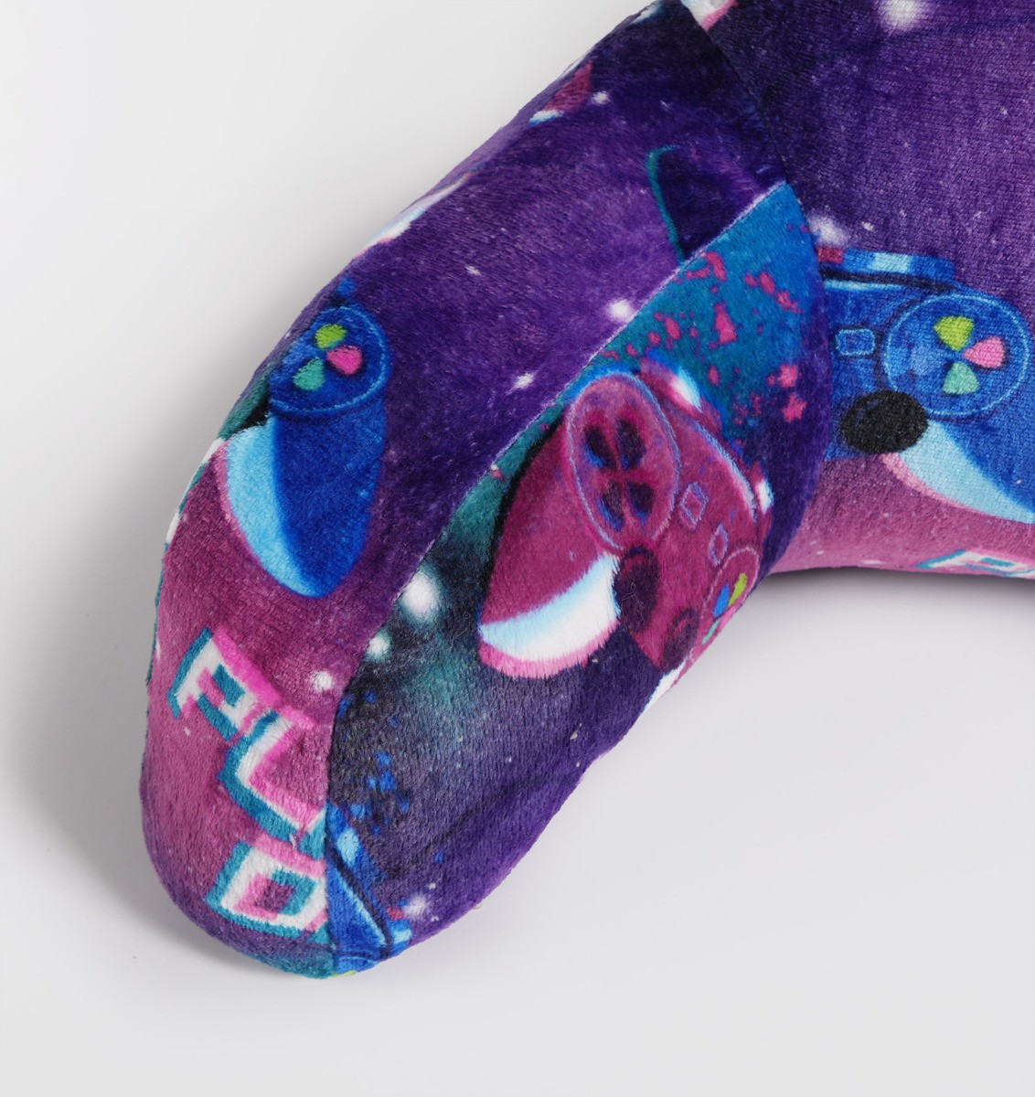 OHS Kids Neon Gaming Fleece Cuddle Cushion - Purple>