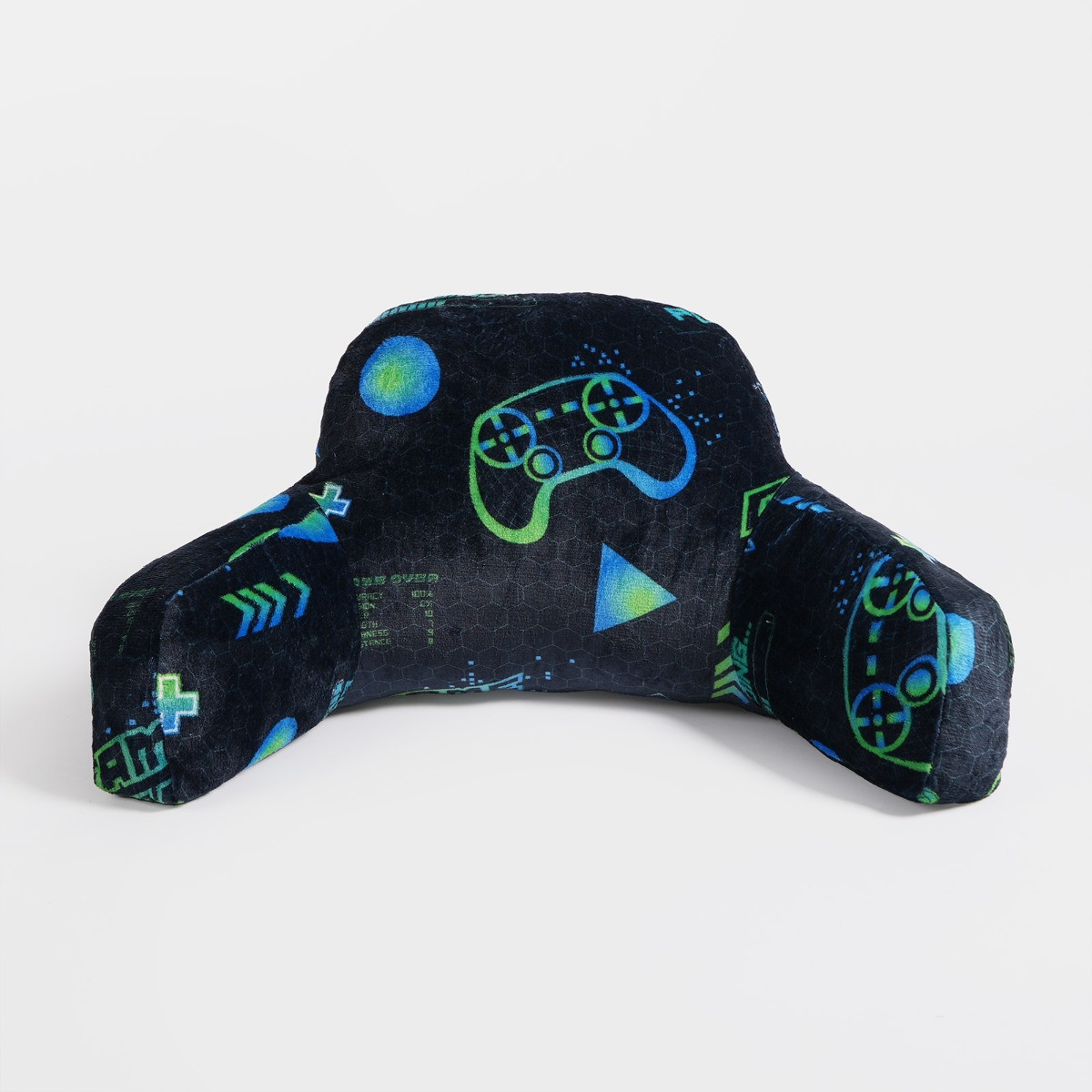 OHS Kids Neon Gaming Fleece Cuddle Cushion - Black>