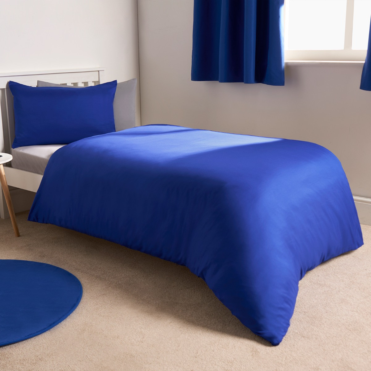 Brentfords Plain Duvet Cover Set - Bright Blue>