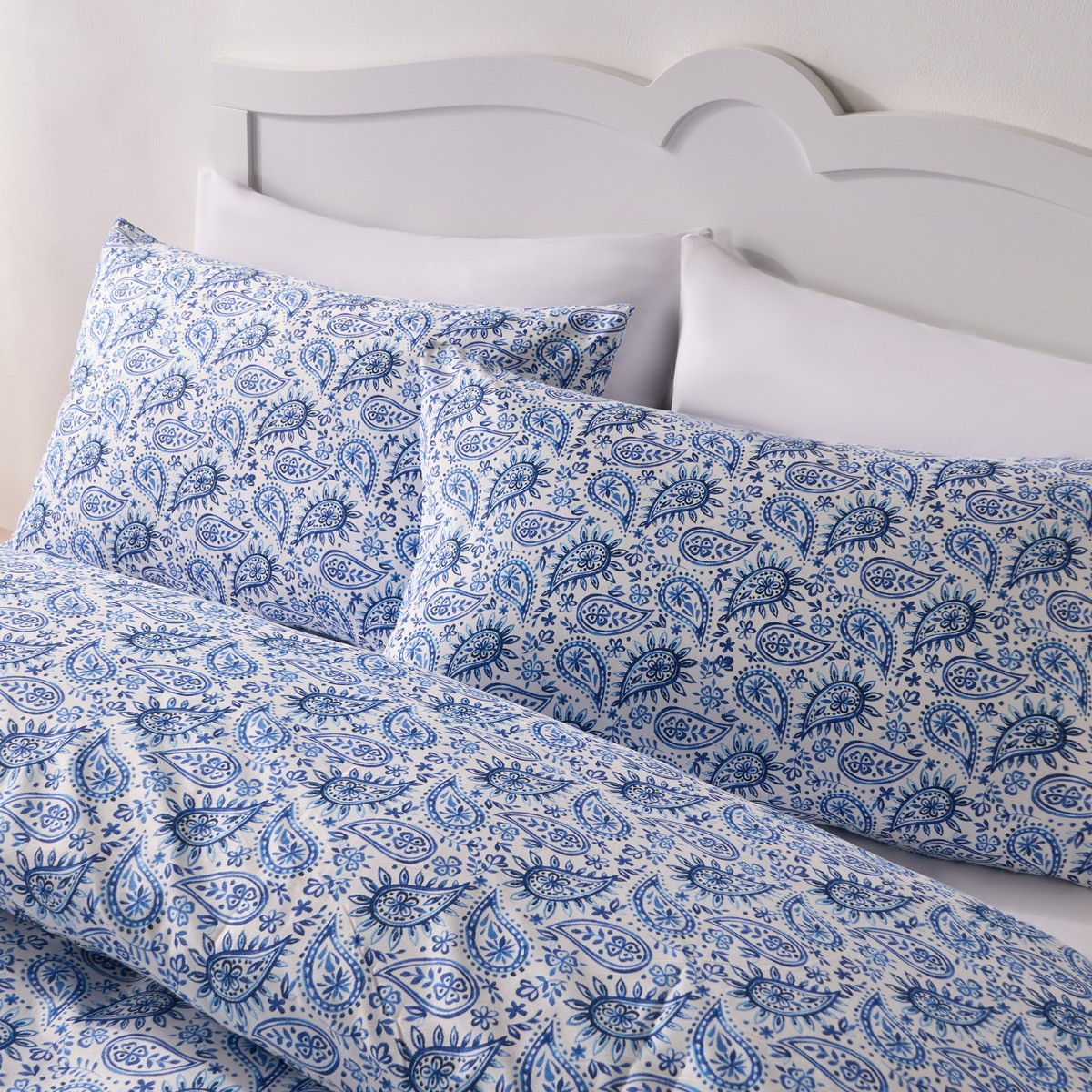 OHS Paisley Print Duvet Cover Set - Blue>