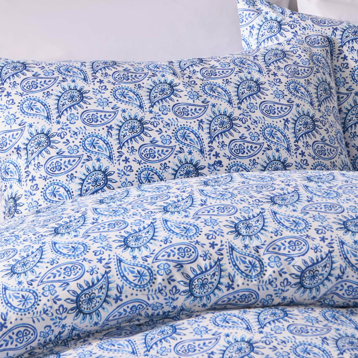 OHS Paisley Print Duvet Cover Set - Blue>