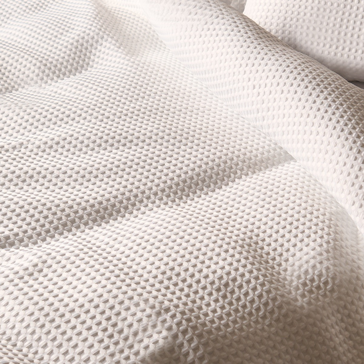 OHS Waffle Textured Luxury Duvet Cover Set - White>