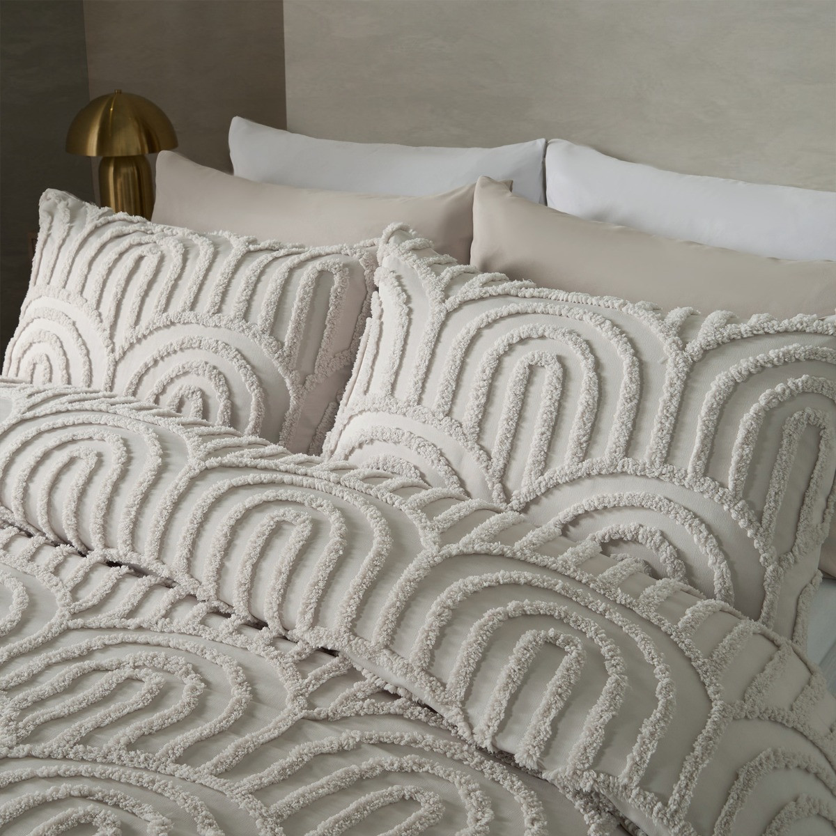 OHS Tufted Arches Duvet Cover Set - Stone>