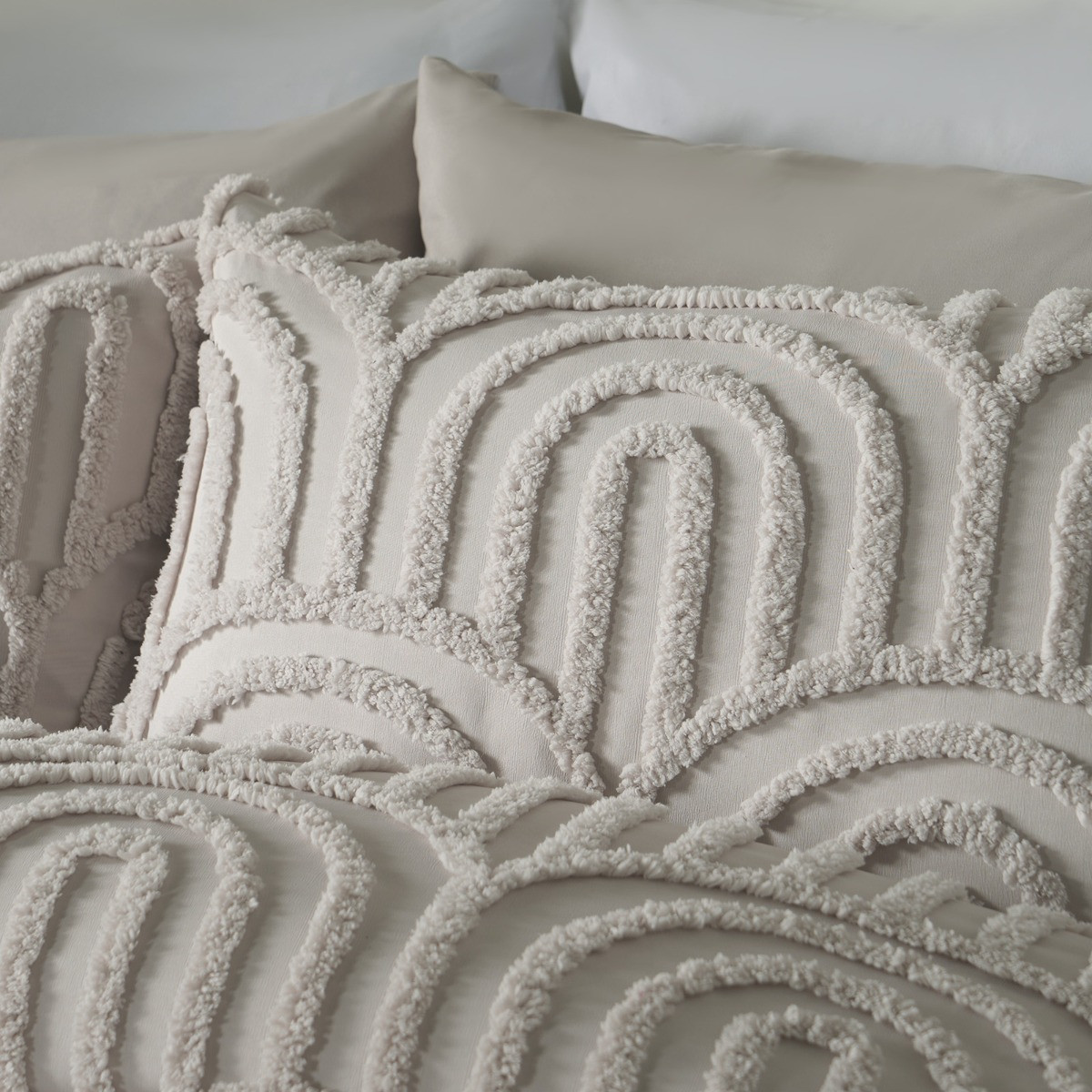 OHS Tufted Arches Duvet Cover Set - Stone>