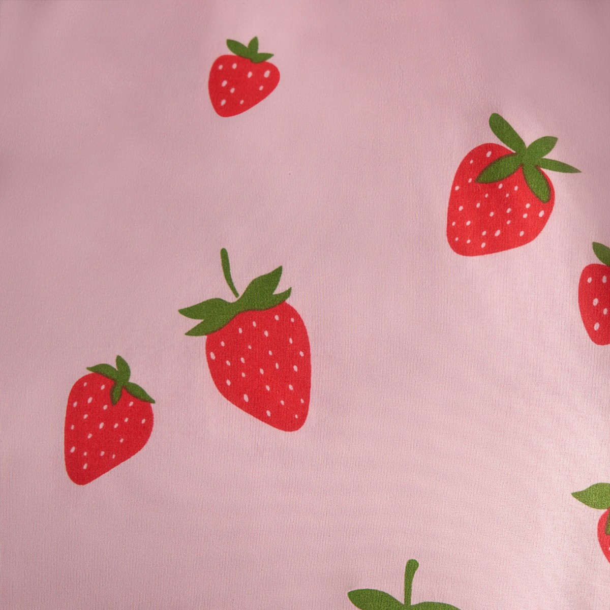 OHS Strawberry Gingham Print Reversible Duvet Set - Pink>