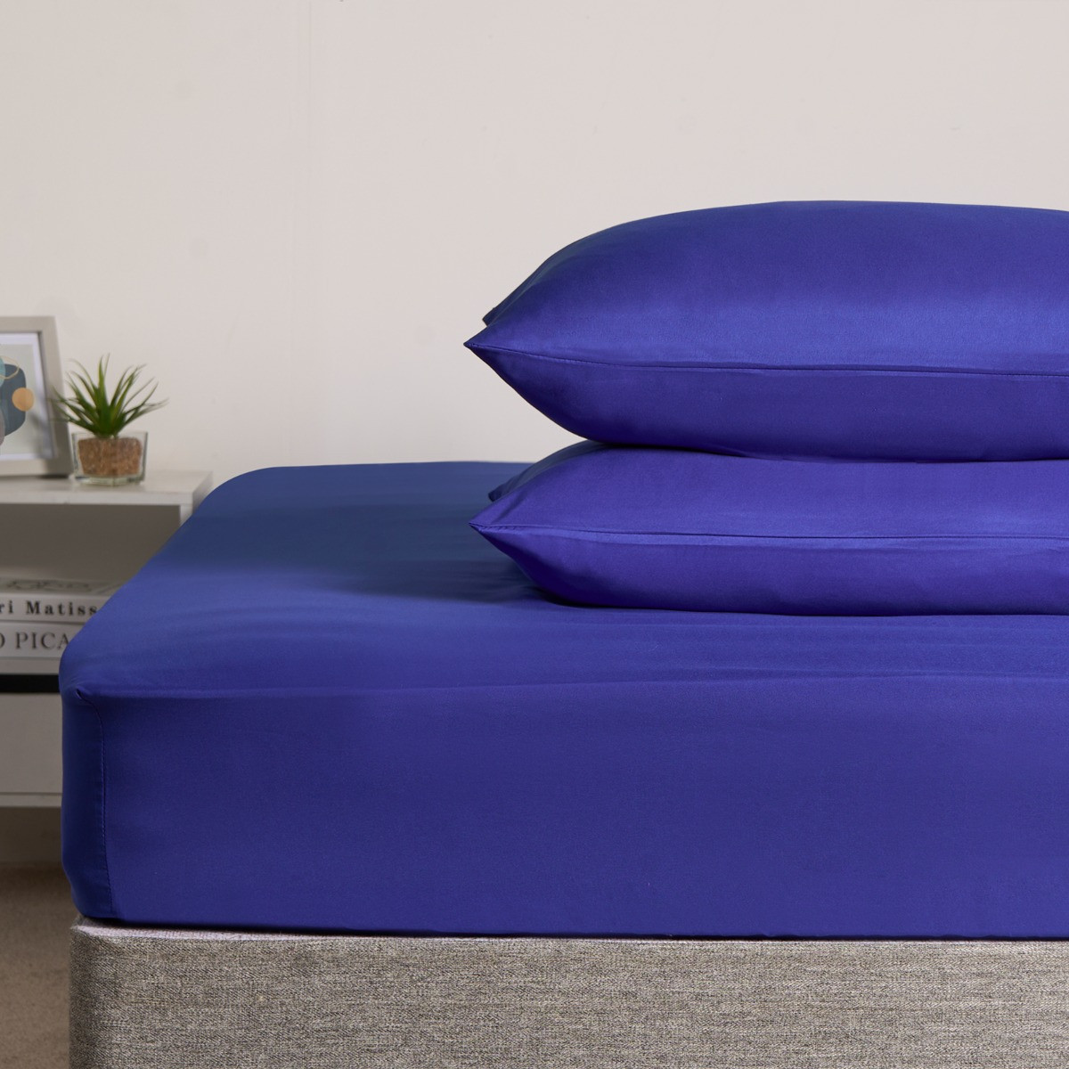 Brentfords 2 Pack Plain Dyed Housewife Pillowcases - Bright Blue>