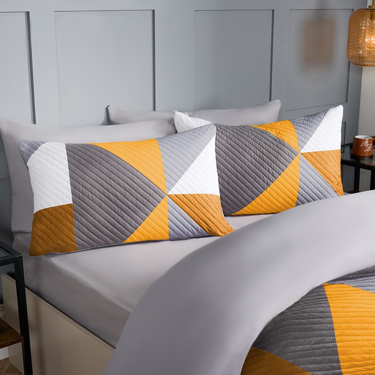 OHS Ralph Geometric Pinsonic Duvet Set, Ochre - King>