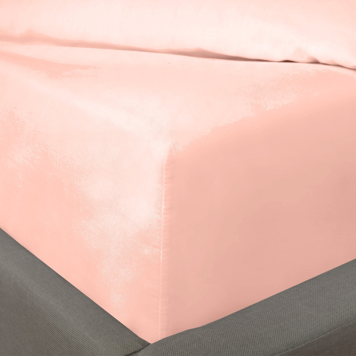 Highams Easy Care Polycotton Deep Fitted Sheet - Blush>