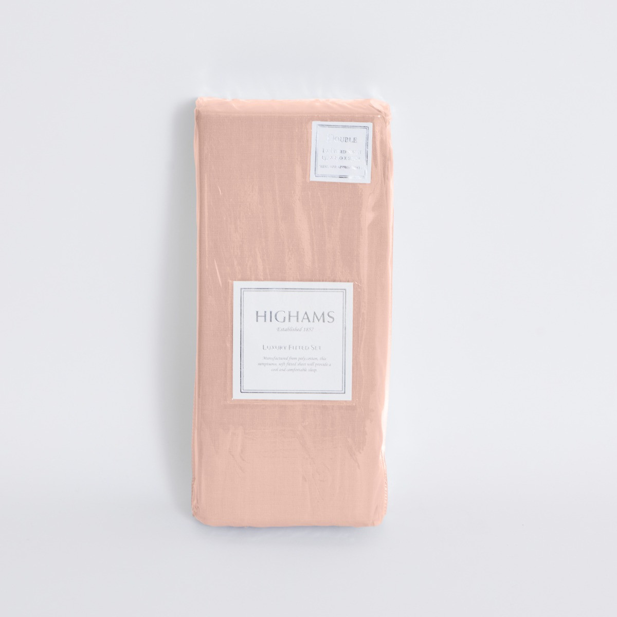 Highams Easy Care Polycotton Deep Fitted Sheet - Blush>