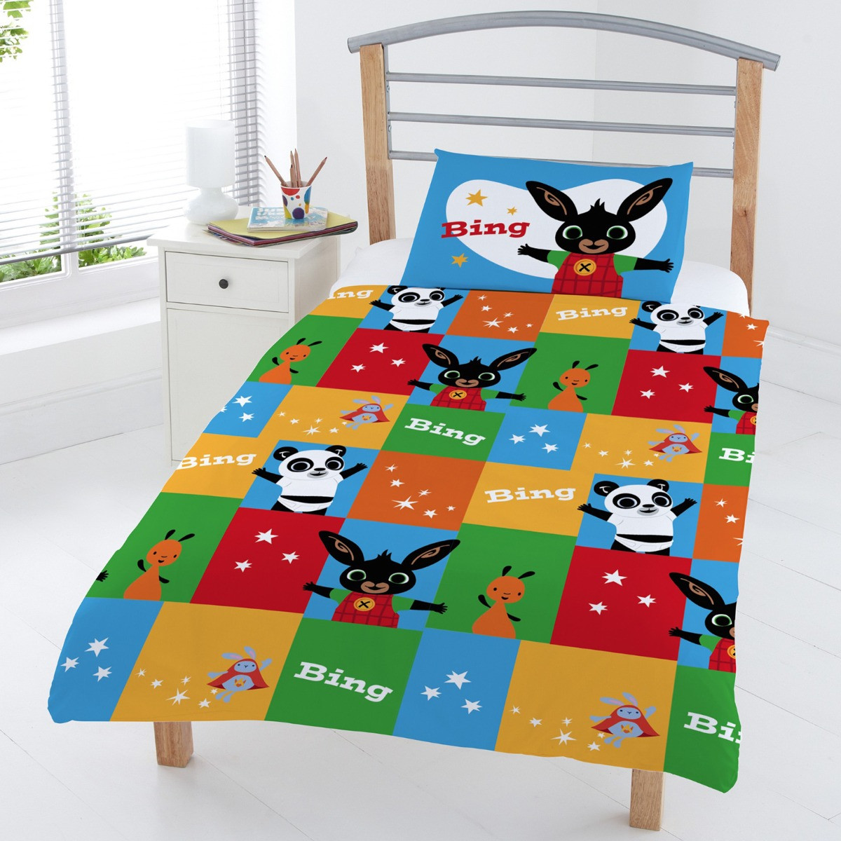 Bing Bunny And Friends Patchwork Reversible Duvet Cover Set, Multi - Junior>