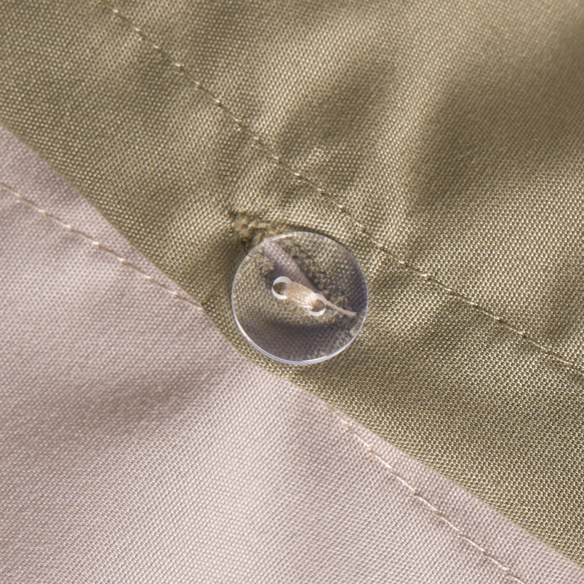 Brentfords Reversible Duvet Cover Set, Natural/Sage - King>