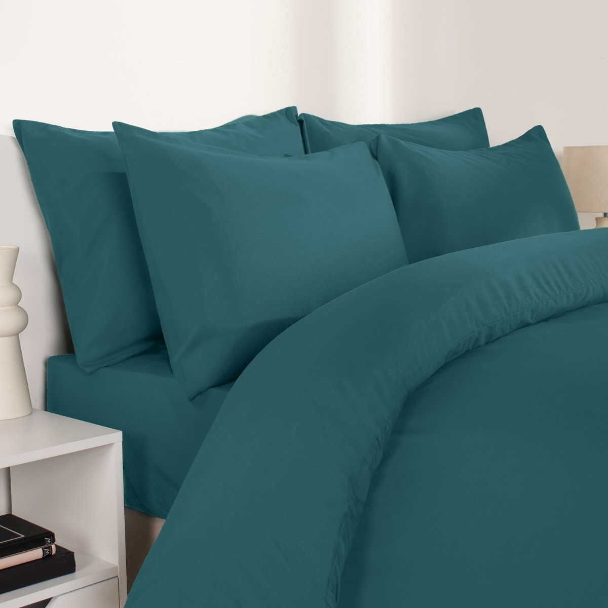 Brentfords 2 Pack Plain Dyed Housewife Pillowcases - Teal>