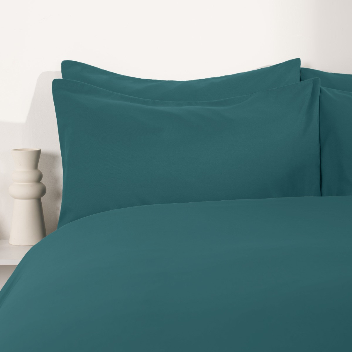 Brentfords 2 Pack Plain Dyed Housewife Pillowcases - Teal>