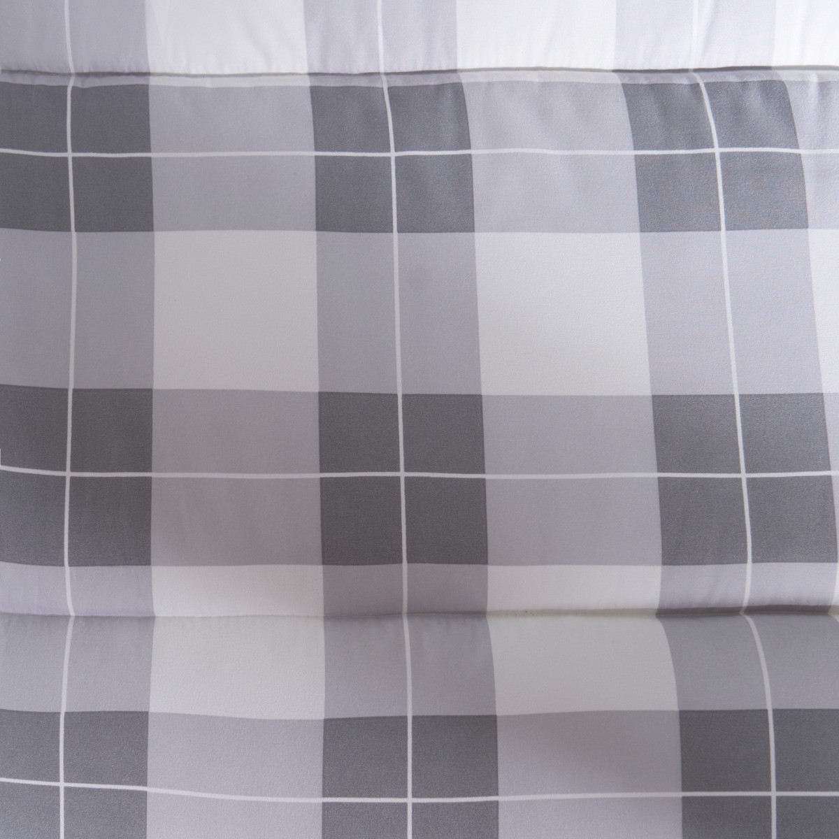 OHS Gingham Coverless 10.5 Tog Duvet & Pillowcases, Grey - King>