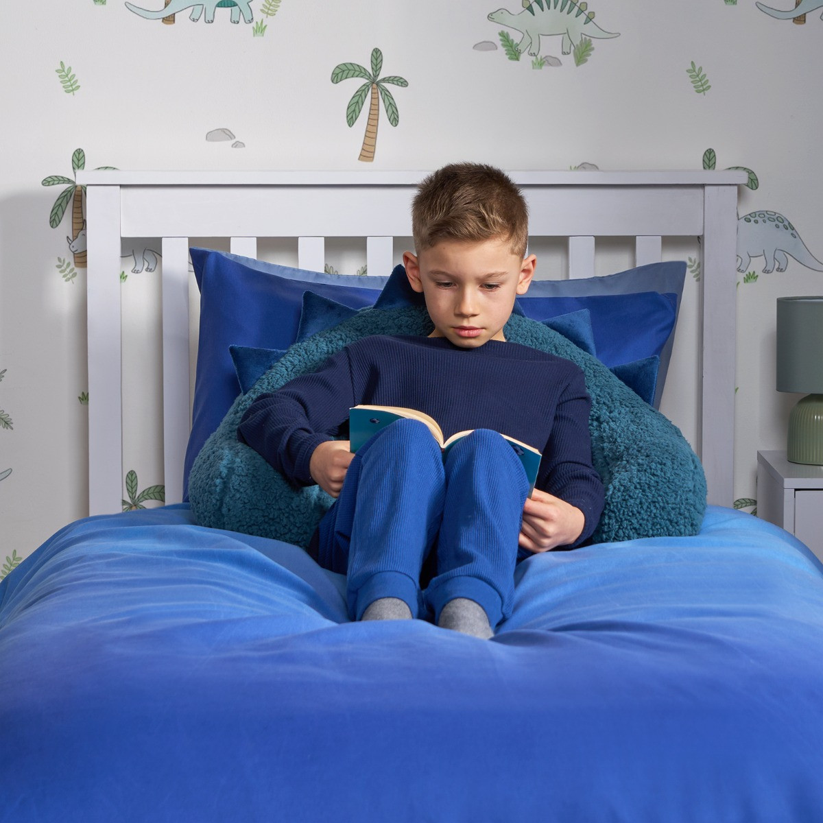 OHS Kids Dinosaur Character Cuddle Cushion - Blue >