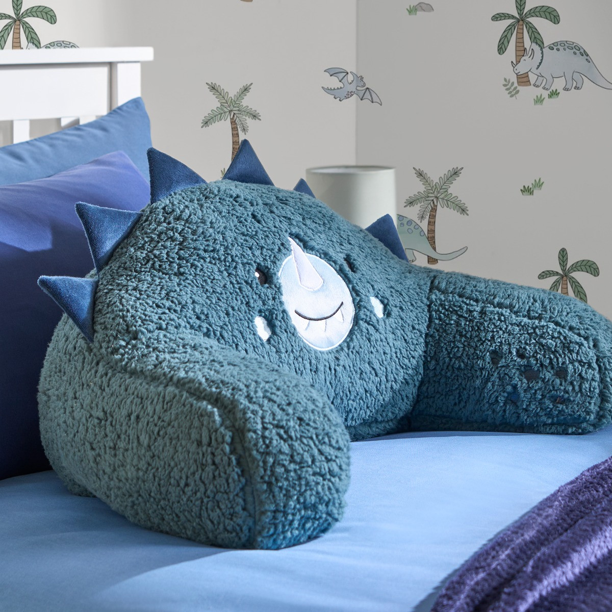 OHS Kids Dinosaur Character Cuddle Cushion - Blue >