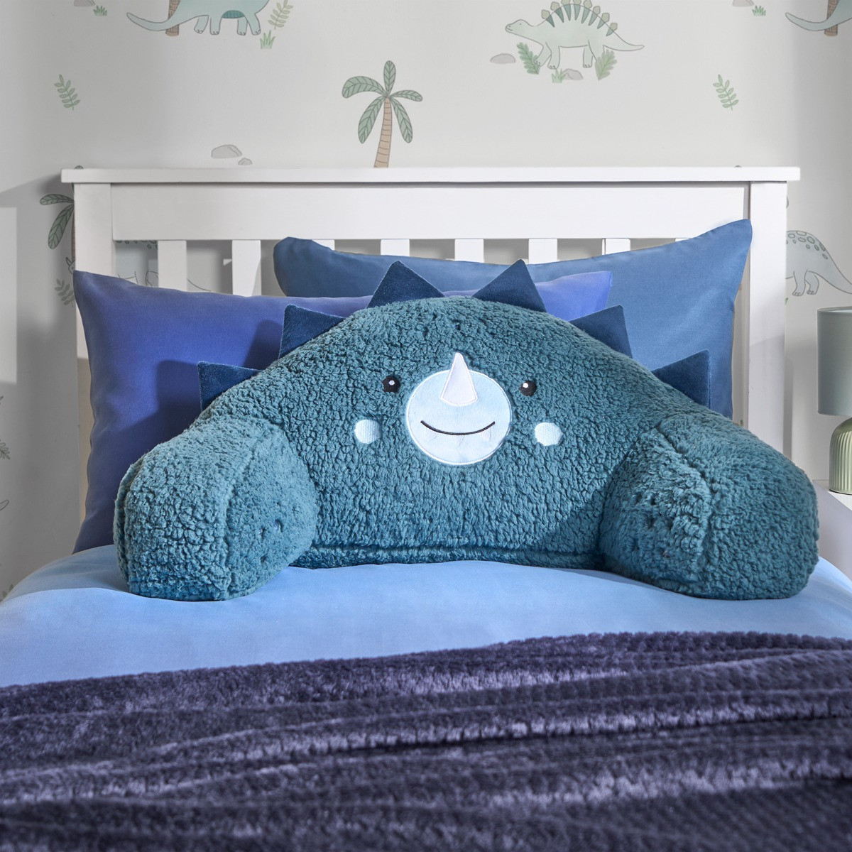 OHS Kids Dinosaur Character Cuddle Cushion - Blue >
