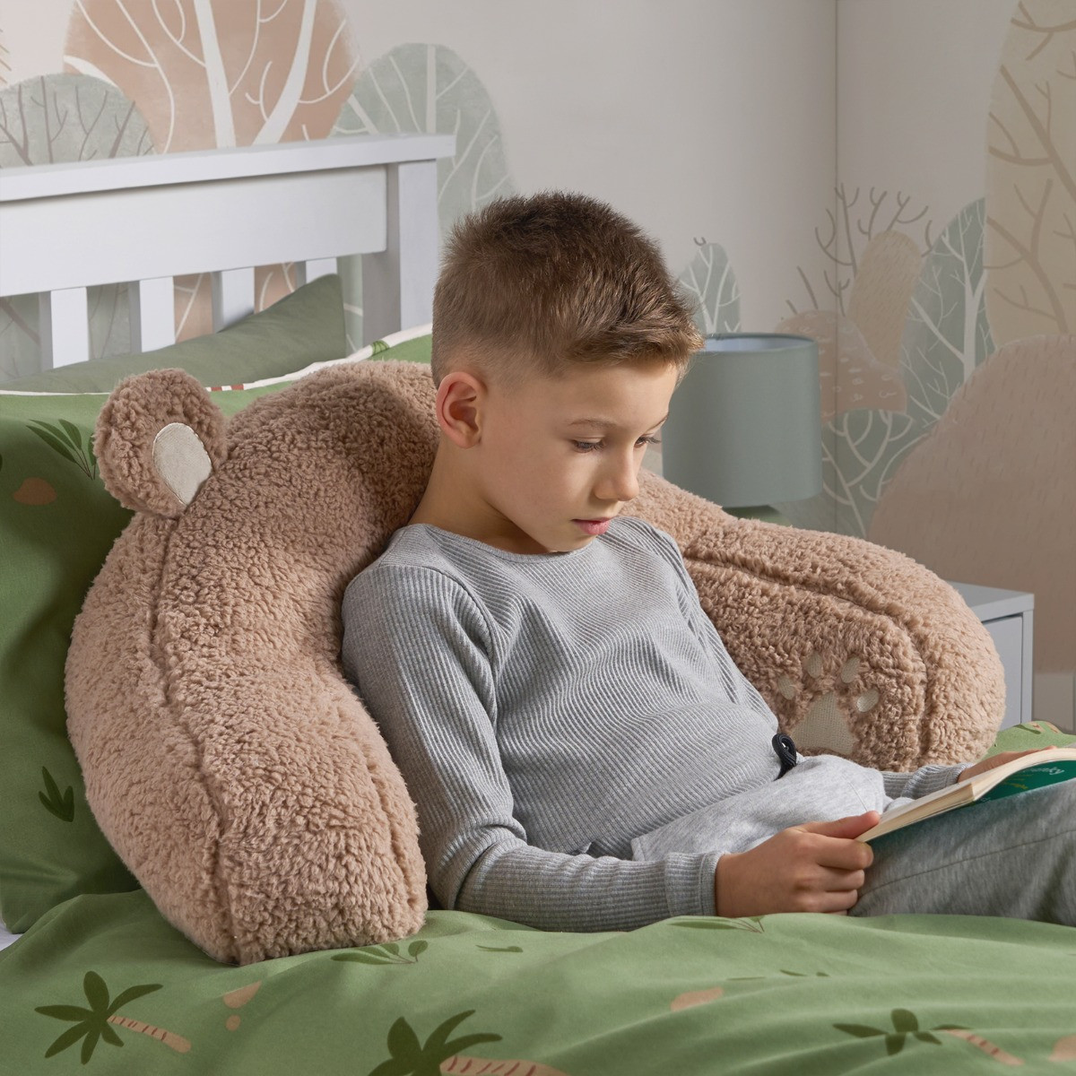 OHS Kids Bear Character Cuddle Cushion - Brown>