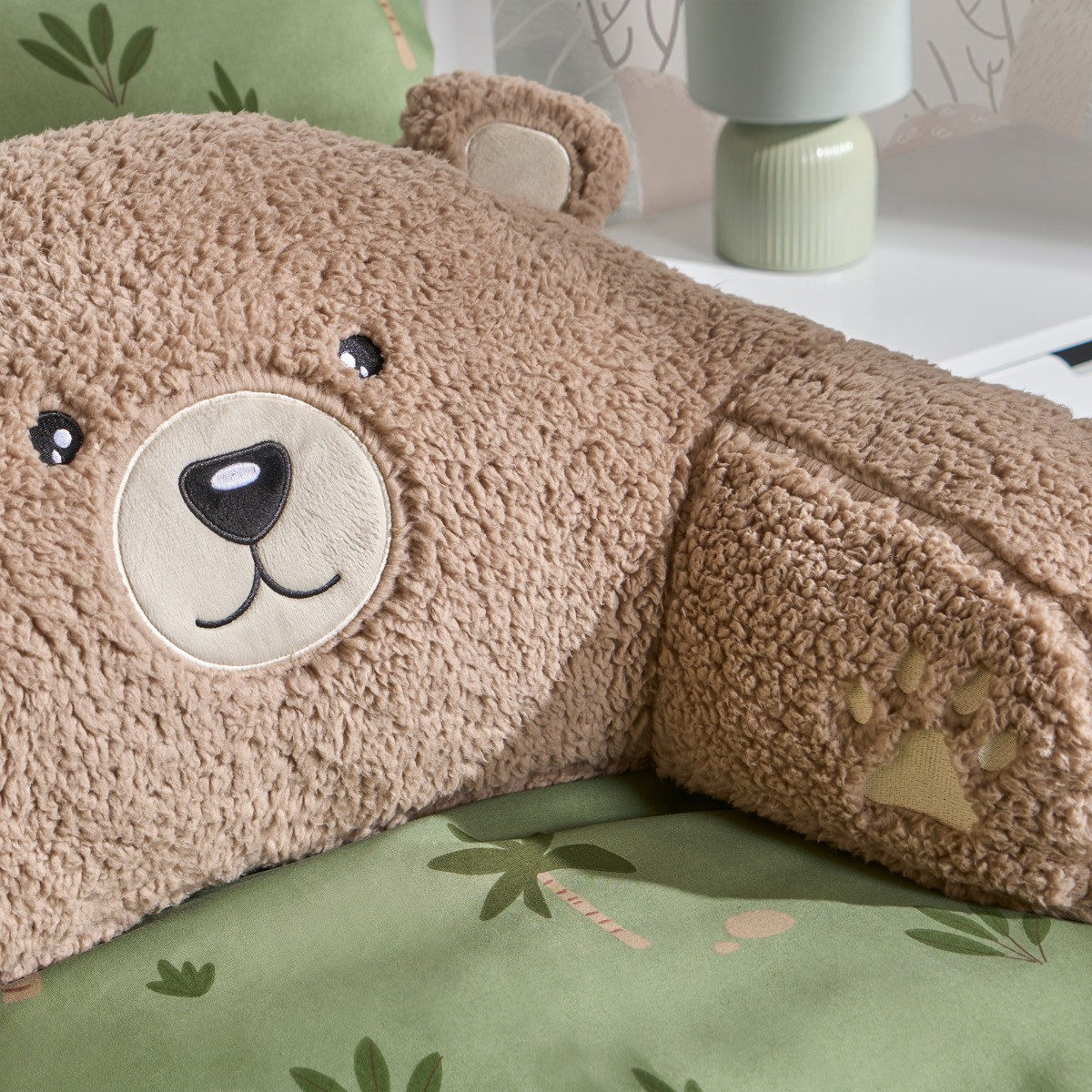 OHS Kids Bear Character Cuddle Cushion - Brown>