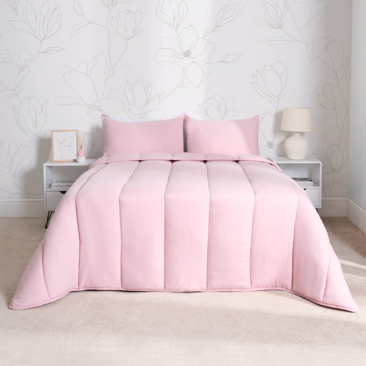 OHS Coverless 10.5 Tog Duvet & Pillowcase - Blush>