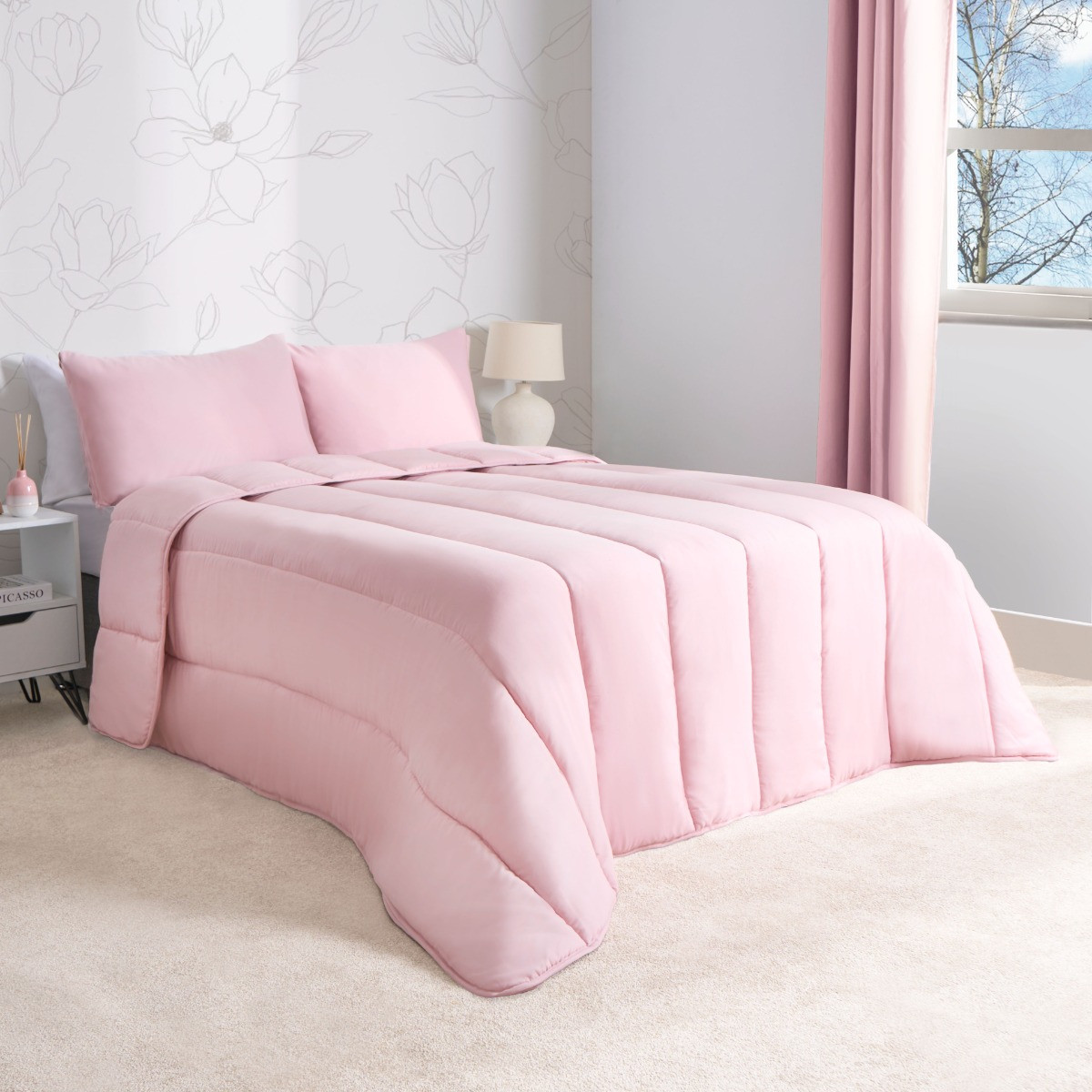 OHS Coverless 10.5 Tog Duvet & Pillowcase - Blush>