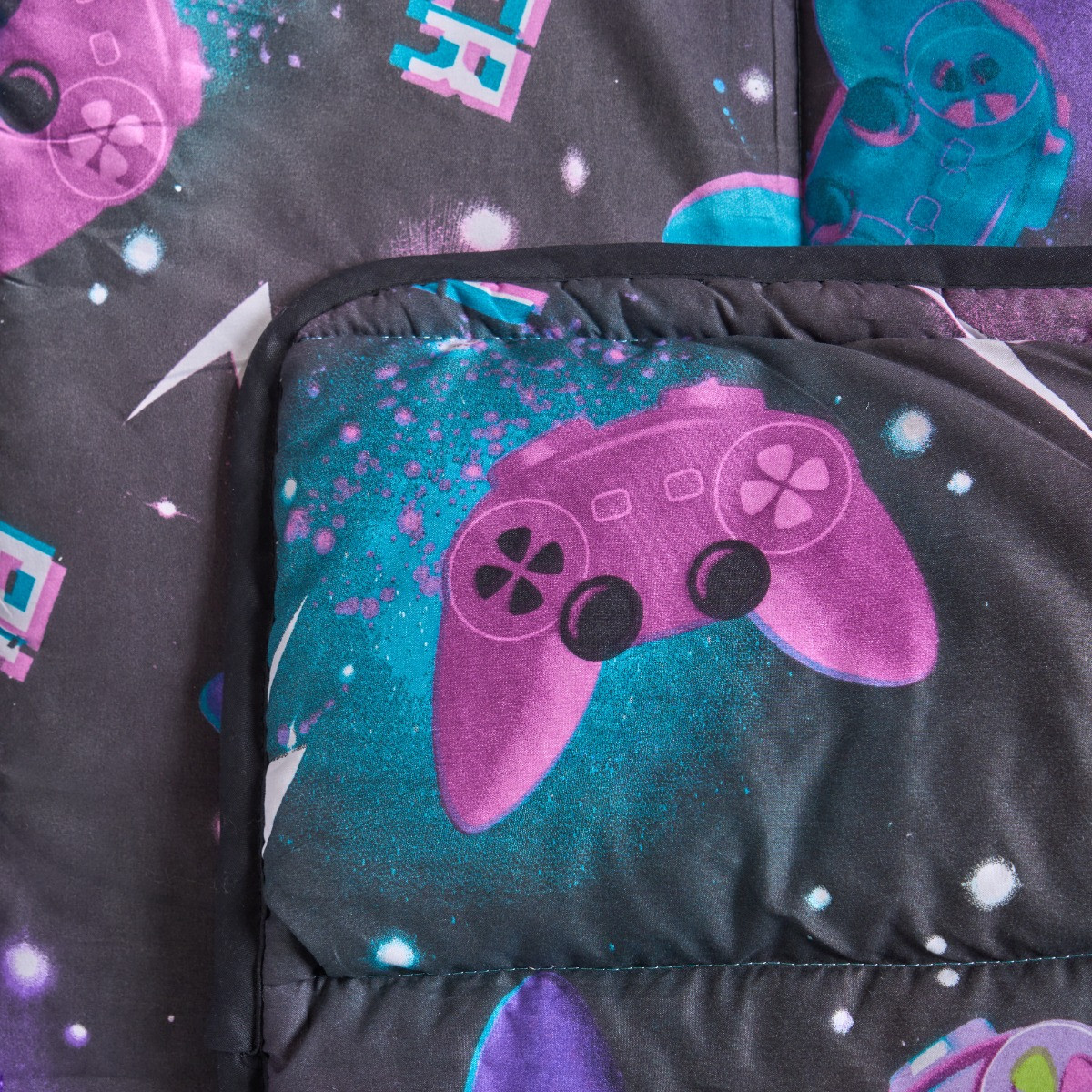 OHS Gaming Coverless 10.5 Tog Duvet Set, Neon -  Single>