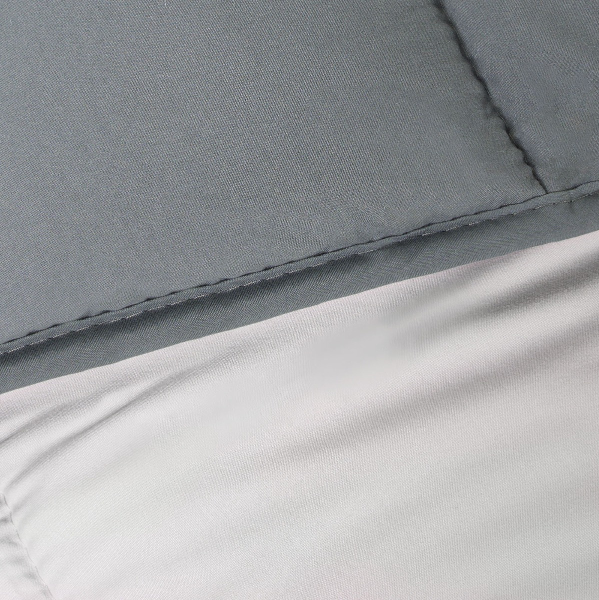 OHS Coverless 10.5 Tog Reversible Duvet & Pillowcase, Silver/Grey - Single>