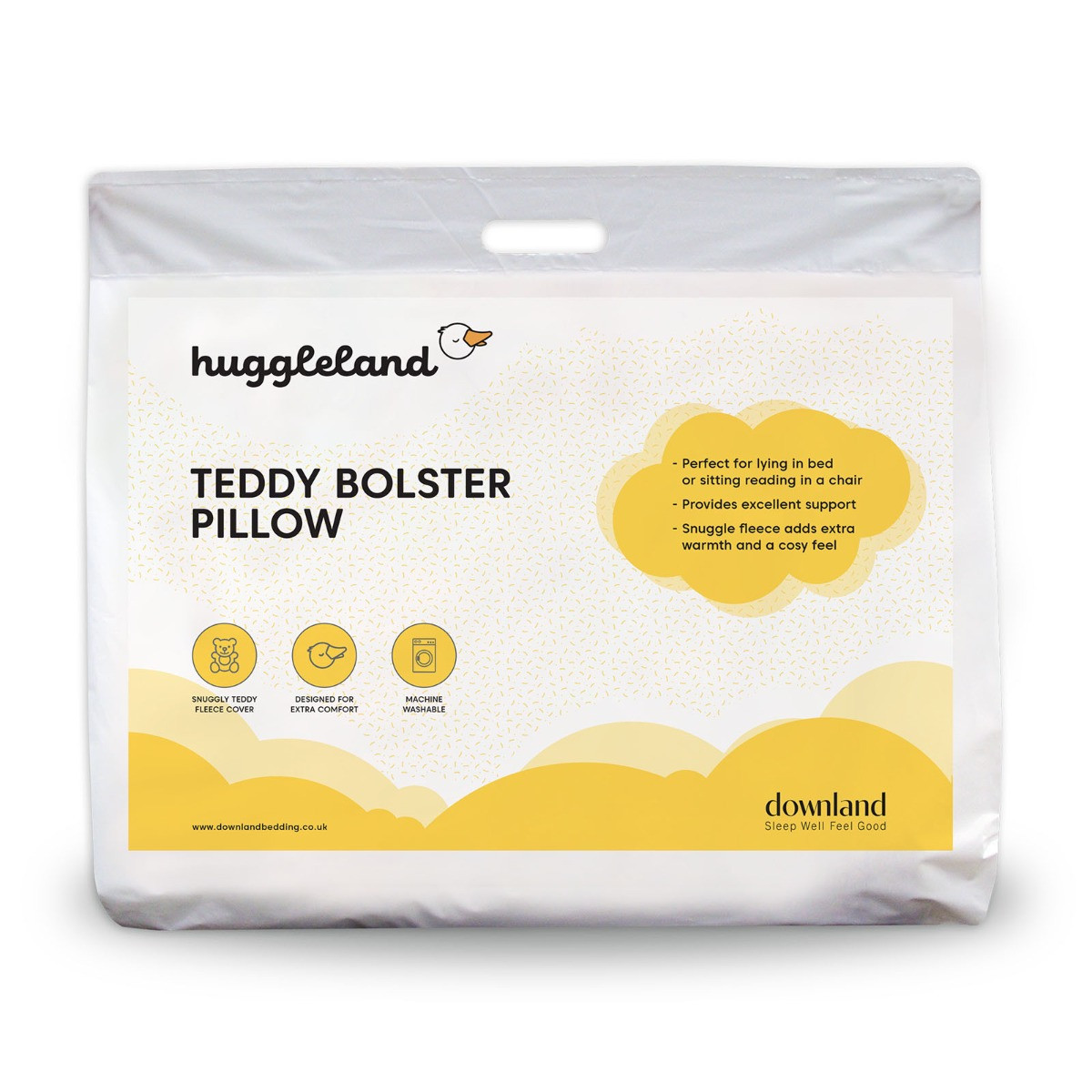 Huggleland Teddy Bolster Pillow - Charcoal>