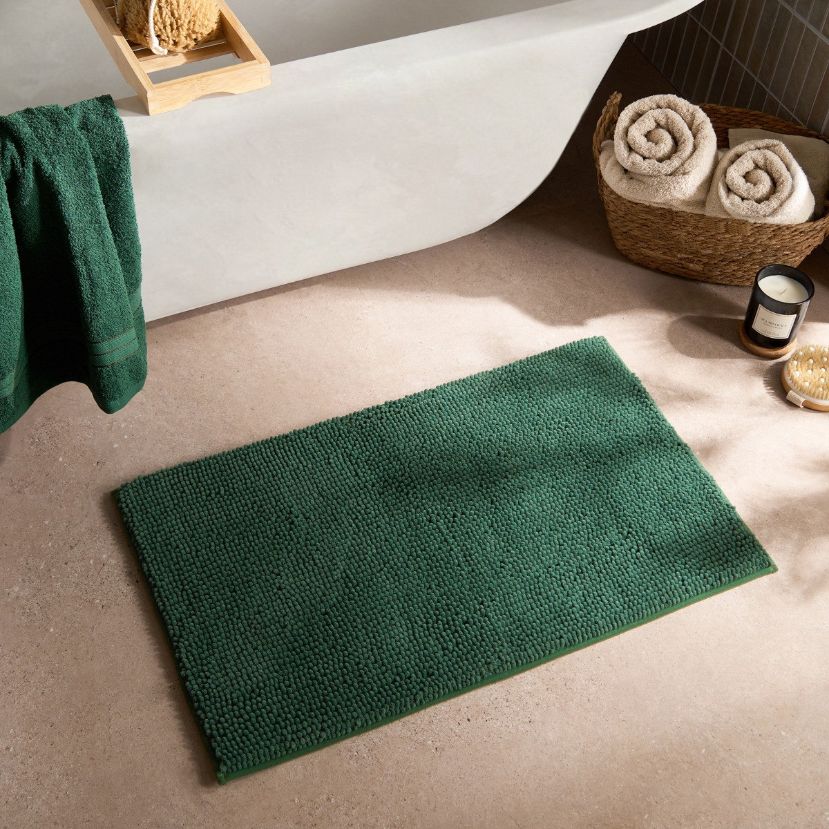 Brentfords Noodle Bath Mat -  Forest Green>