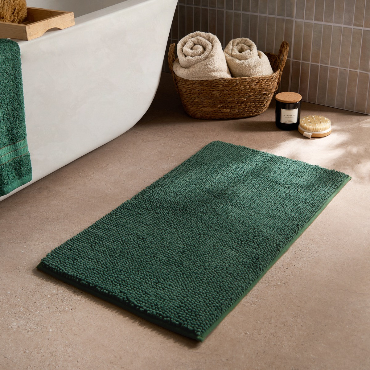 Brentfords Noodle Bath Mat -  Forest Green>