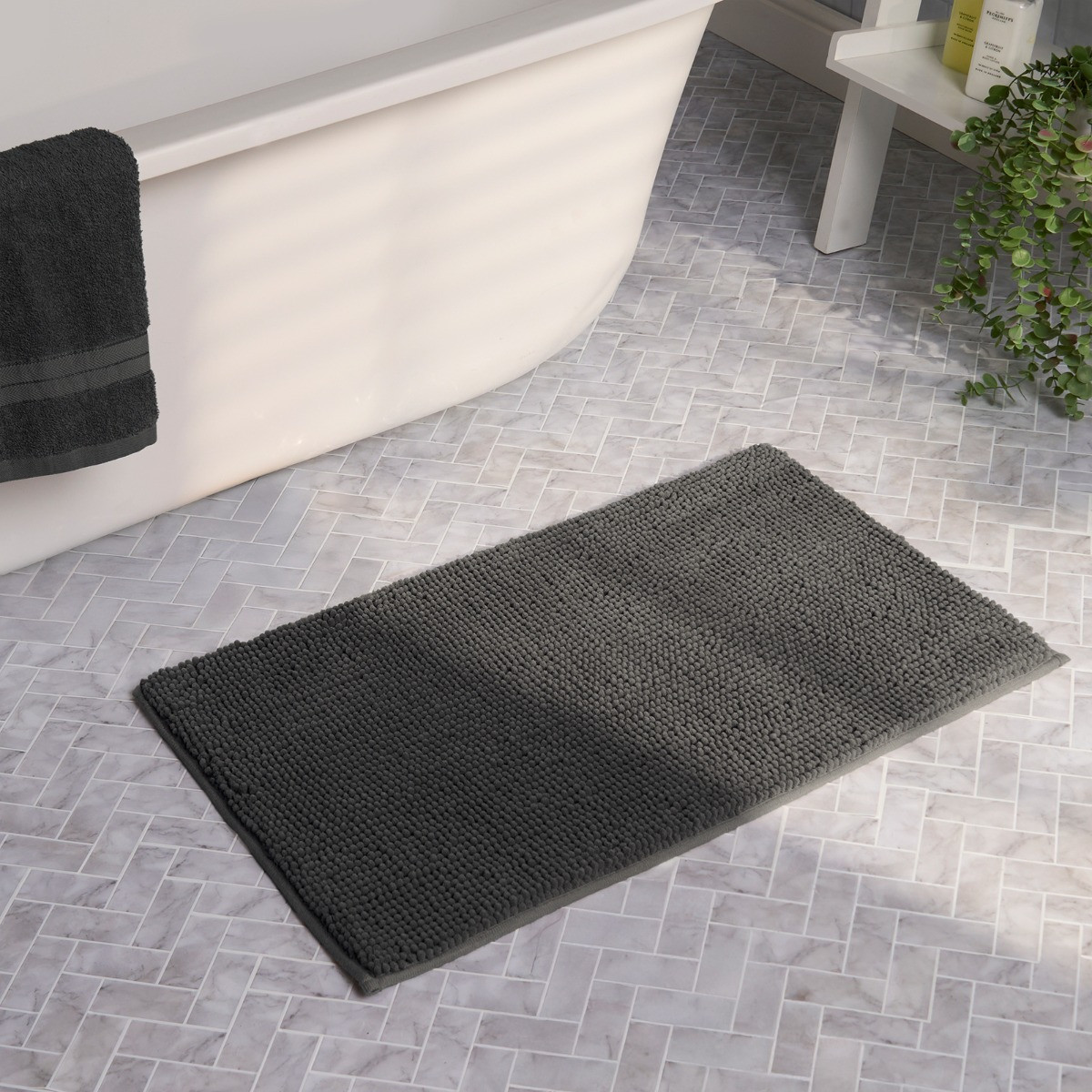 Brentfords Noodle Bath Mat - Charcoal>