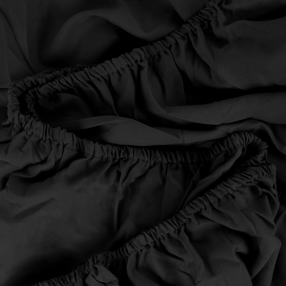Brentfords Plain Dyed Deep Fitted Sheet, Black - Superking>