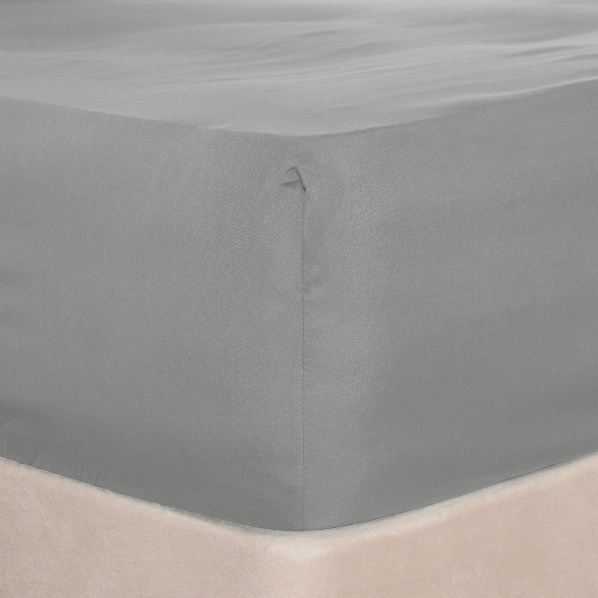 Brentfords Plain Dyed Deep Fitted Sheet - Grey>