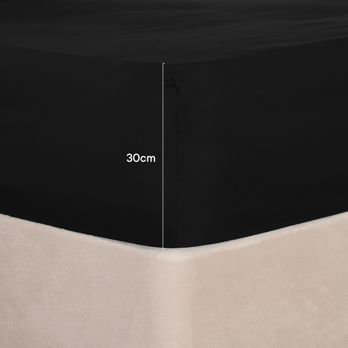 Brentfords Plain Dyed Deep Fitted Sheet - Black>