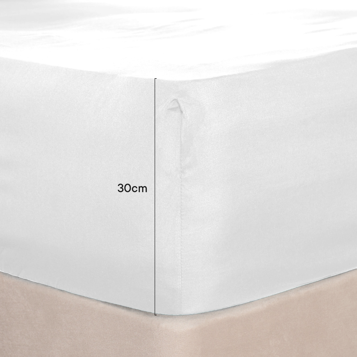 Brentfords Plain Dyed Deep Fitted Sheet - White>