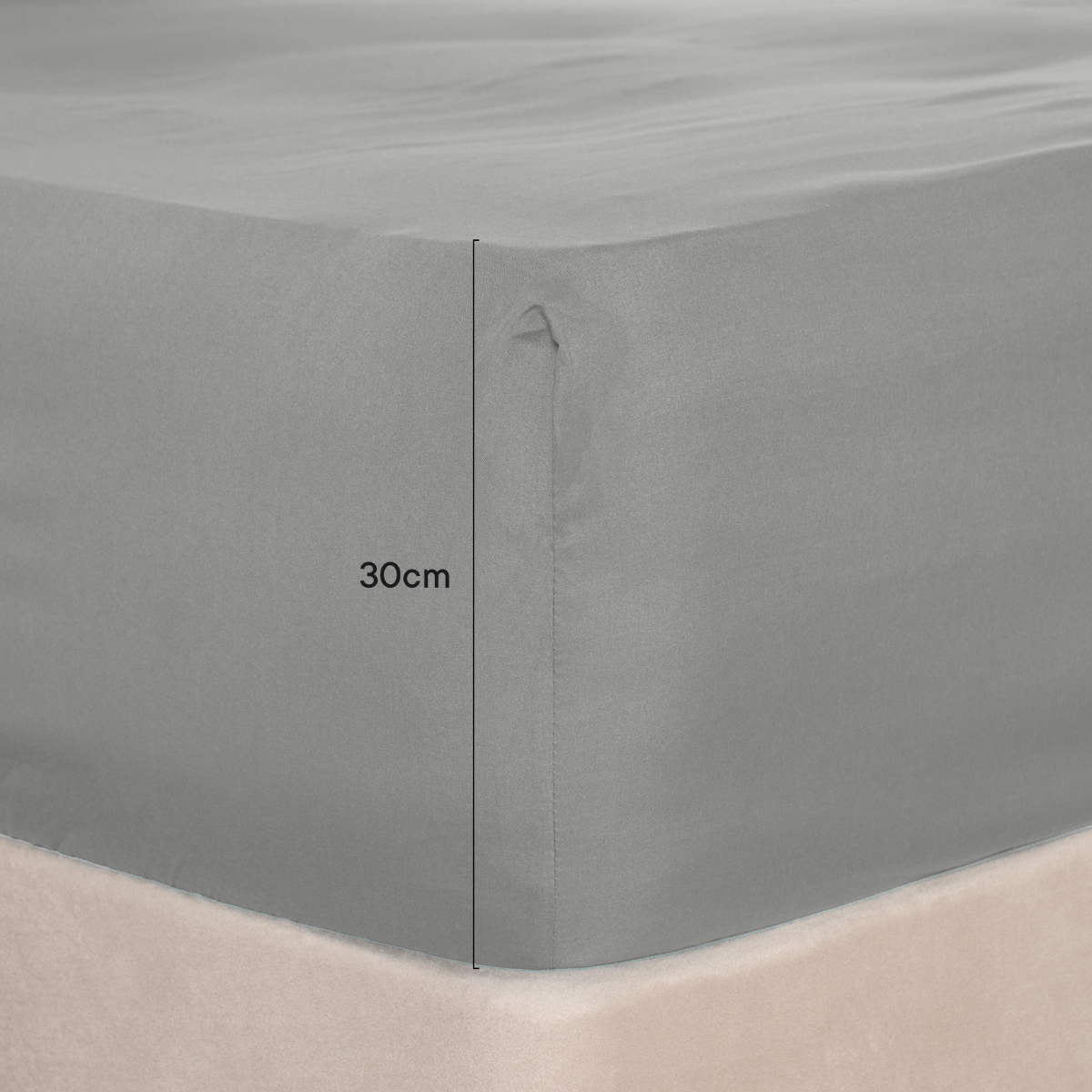 Brentfords Plain Dyed Deep Fitted Sheet - Grey>