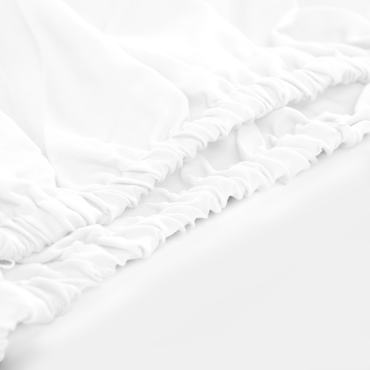 Brentfords Plain Dyed Deep Fitted Sheet, White - Superking>